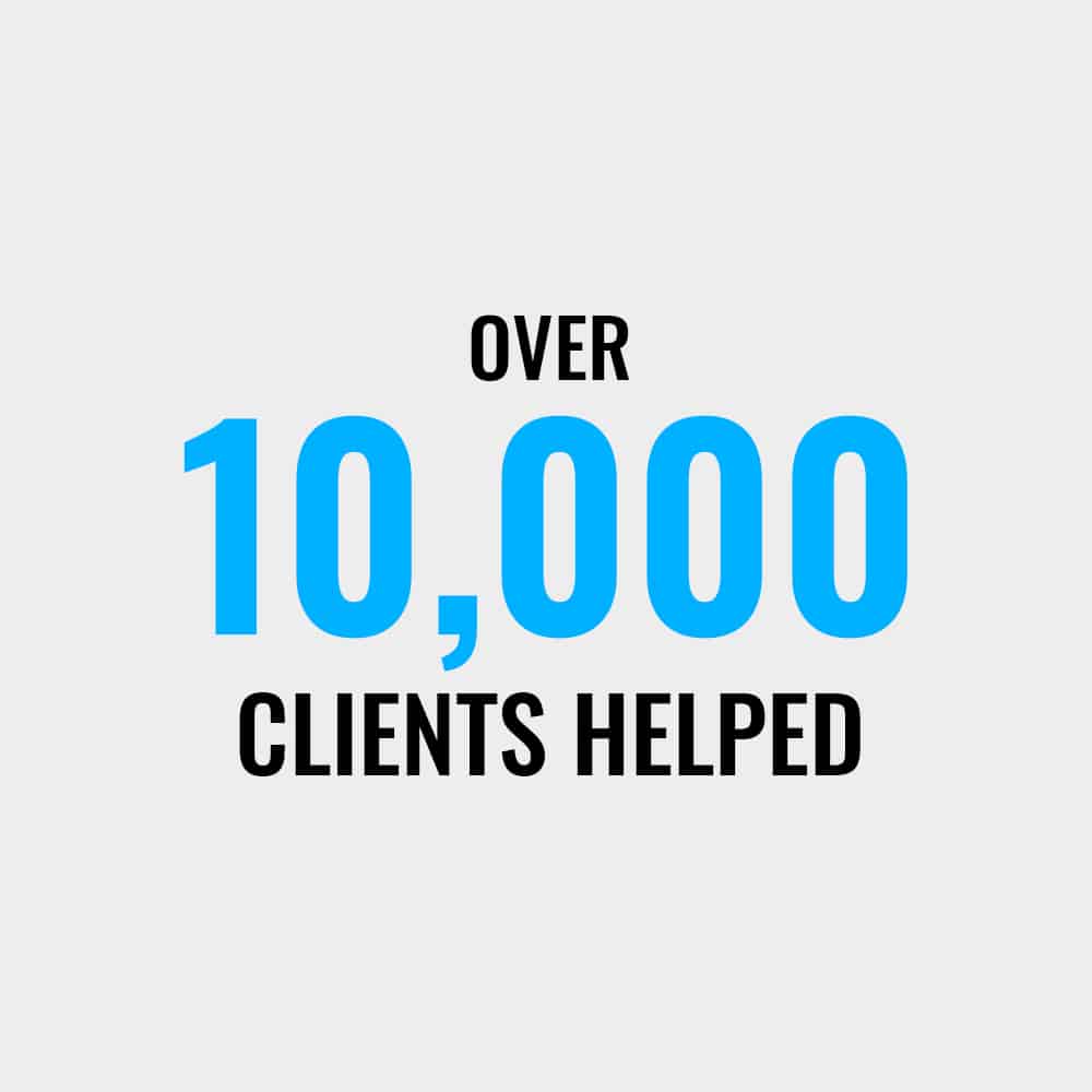 over 10,000 clients helped